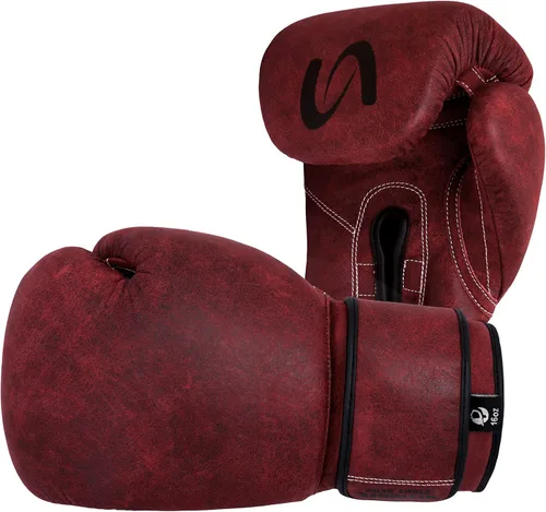 Vista 4 de Cuero genuino antiguo hecho a mano, guantes de boxeo profesionales vintage para entrenamiento y lucha