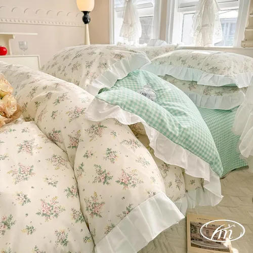 Vista 71 de VM VOUGEMARKET Juego de Funda de Consolador Romántica con Volantes Twin Estilo Princesa para Niñas Juego de Ropa de Cama de Flores Moradas