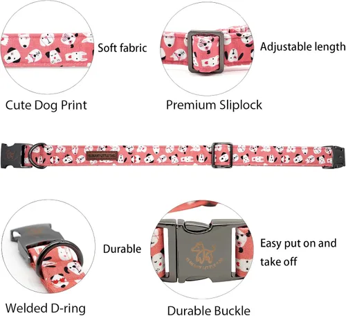 Vista 131 de Collar para perro de Pascua, collar de perro con estampado de huevos de conejo, collar para mascotas, collar rosa para perros pequeños, collar