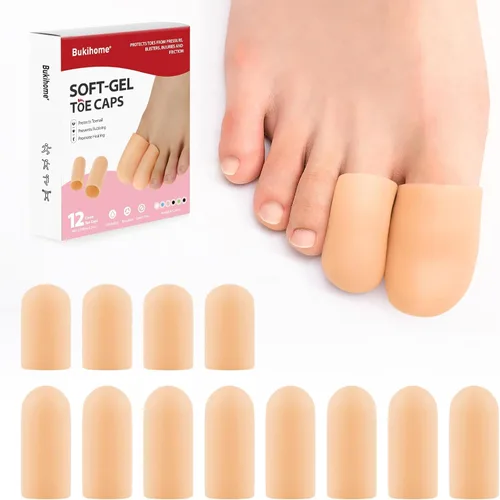 Vista 15 de Bukihome Protectores de dedos de silicona - Juego de 12 fundas de gel para dedos, protectores de dedos - Cubre dedos con aceites esenciales de aloe