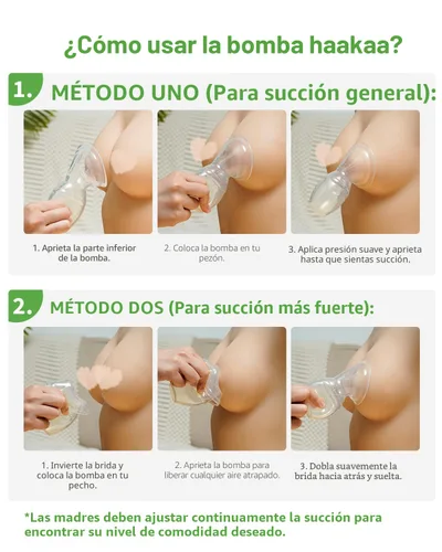 Vista 4 de Bomba de pecho manual de silicona para amamantamiento Haakaa, bomba de leche, 100 % silicona apta para alimentos, sin BPA, PVC ni ftalato