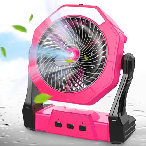 Vista 12 de Ausic Ventiladores portátiles de niebla para campamento, [máximo 35 horas de funcionamiento] Ventilador de refrigeración al aire libre para patios