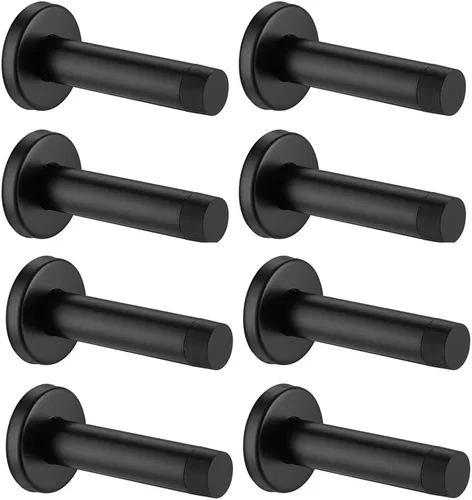 Vista 18 de JQK - Tope para puerta, 304 de acero inoxidable de 1mm de espesor con amortiguación de sonido, tope de puerta con protector de pared de goma, 2