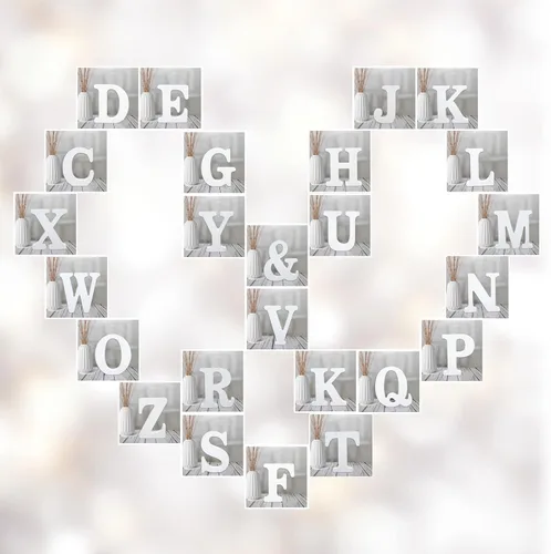 Vista 5 de AOCEAN Letras de madera blanca de 4 pulgadas sin terminar, letras de madera para pared, letras decorativas en pie, letras cortadas para letreros