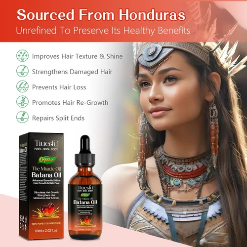 Vista 2 de Aceite de batana para el crecimiento del cabello, pestañas y cejas, aceite de batana 100% puro y natural para pérdida de cabello, reparación