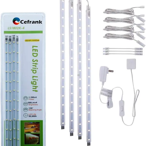 Vista 2 de (4) Kit de barra de luz de pantalla LED de 16 pulgadas de color blanco puro de 6000 K y (6) barras de luz enlazables de 12 pulgadas de color blanco