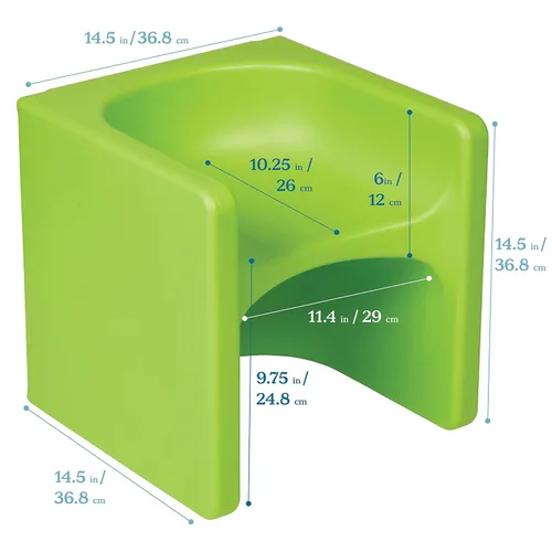 Vista 166 de ECR4Kids Tri-Me 3 en 1 silla cubo, muebles para niños, color azul polvo