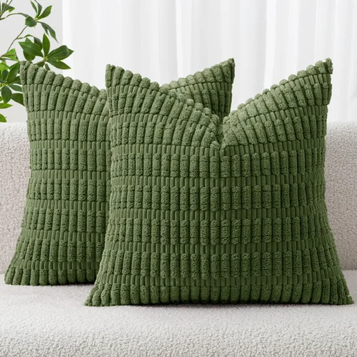 Vista 48 de MIULEE - Juego de 2 fundas decorativas para cojines, de pana suave y con moderno estilo campestre bohemio a rayas, decoración de primavera