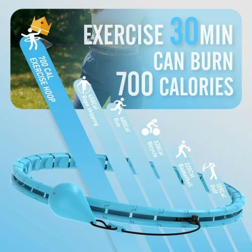 Vista 5 de JKSHMYT Infinity Weighted Hula Exercise Hoop, for Adults Women Weight Loss Plus Size, 30 Detachable Links