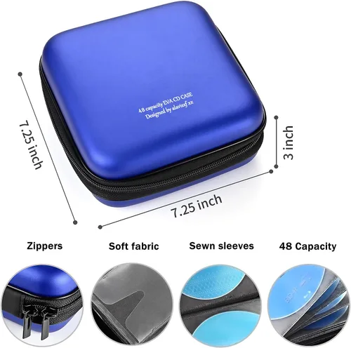 Vista 45 de Funda para DVD, estuche de CD EVA, organizador de almacenamiento, portátil, protector de DVD, soporte para billetera para coche