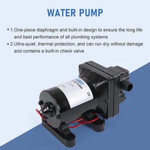 Vista 2 de DICMIC 3.0 GPM 12V 55 PSI Revolution Bomba de Agua Compatible con Cámper, RV, Ducha, Rociador Reemplazo# 4008-101-A65, 4008-101-E65