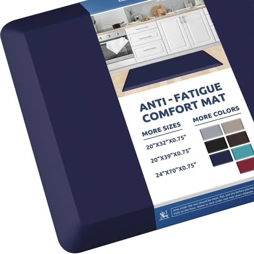 Vista 15 de KitchenClouds Alfombra de cocina acolchada anti fatiga, 17.3 x 60 pulgadas, impermeable, antideslizante, tapete de escritorio cómodo, para cocina