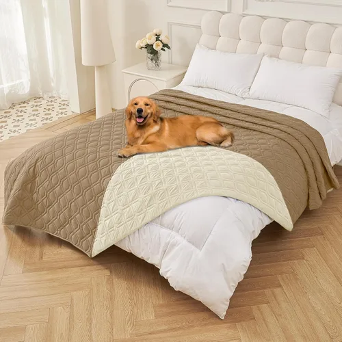 Vista 151 de Smiry Funda impermeable para cama de mascota, suave y lavable, para cama, sofá, reversible, perros pequeños, medianos, grandes, gatos, diseño