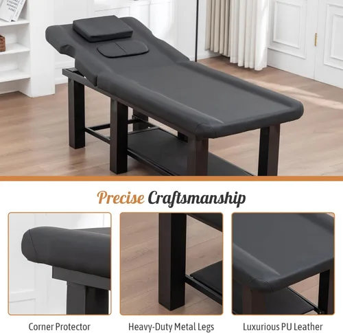 Vista 6 de Cama de masaje profesional con reposacabezas desmontable y respaldo ajustable, mesa de terapia física de hidroterapia con cojines de pecho