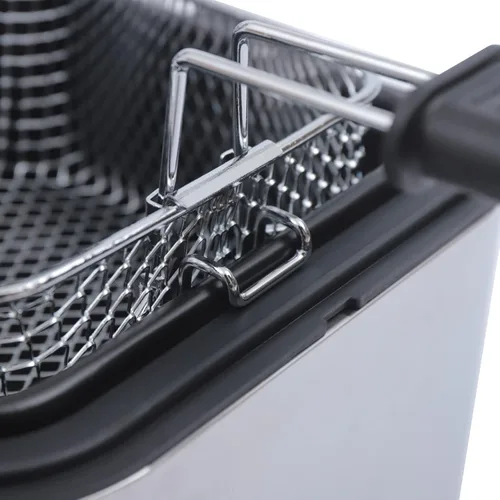 Vista 6 de Freidora con canasta, contenedor de aceite de 1000 W y 2.5 L, freidora eléctrica pequeña para uso doméstico con control de temperatura, tapa