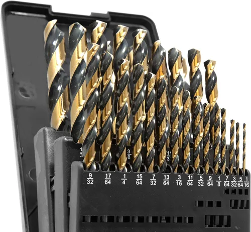 Vista 2 de WEN DB292G Juego de brocas Jobber HSS de oro negro de 29 piezas con estuche de transporte