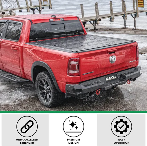 Vista 6 de Gator FX Hard Quad-Fold 8828409 - Cubierta dura plegable en 4 partes para plataforma de camioneta sin sistema de orugas, no funciona en modelos