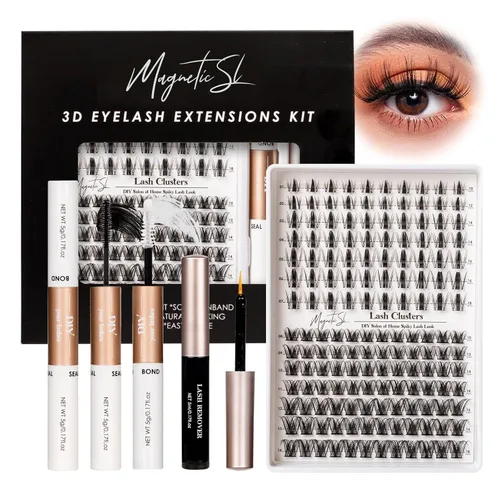 Vista 19 de Extensiones de pestañas en racimo, 72 racimos de pestañas individuales, extensiones de pestañas postizas, kit de extensión de pestañas para colocar