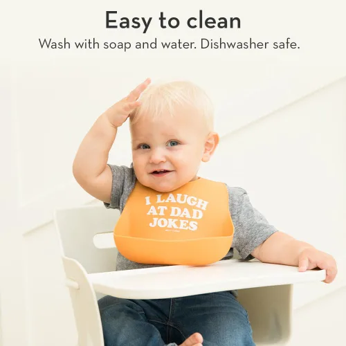 Vista 6 de Bella Tunno Babero para comer, babero de silicona impermeable con receptor de alimentos grande, ajuste ajustable para bebés de 4 a 12 meses y niños