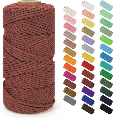 Vista 80 de Cuerda de macramé de 0.079 in x 220 yardas (656 pies), cuerda de algodón natural para colgar en la pared, ganchos de plantas, manualidades, Verde
