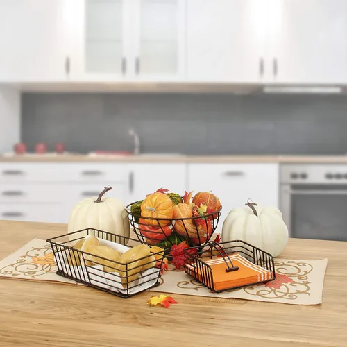 Vista 4 de Spectrum Diversified Wright - Cesta de pan, diseño clásico de cocina para panes, rollos, magdalenas, pasteles y buen almacenamiento horneado