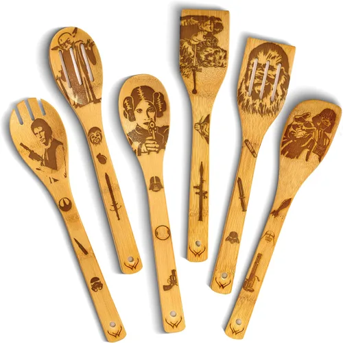 Vista 10 de Juego de cucharas de madera para cocinar de 6 – Juego premium de cucharas de madera y utensilios de madera para uso diario – Juego versátil
