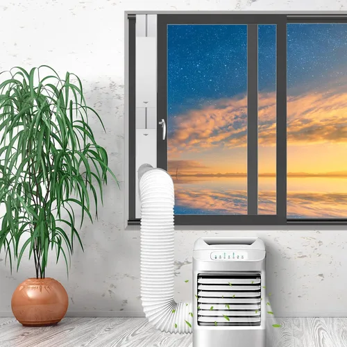 Vista 6 de Kit de ventana de aire acondicionado portátil con manguera de escape de 13 cm, sello de ventana universal ajustable para unidad de CA