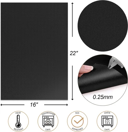 Vista 26 de UBeesize Rollo de Alfombrillas para Parrilla de 13 x 90 Pulgadas para Parrilla al Aire Libre - Tapete de Parrilla BBQ Antiadherente de Servicio