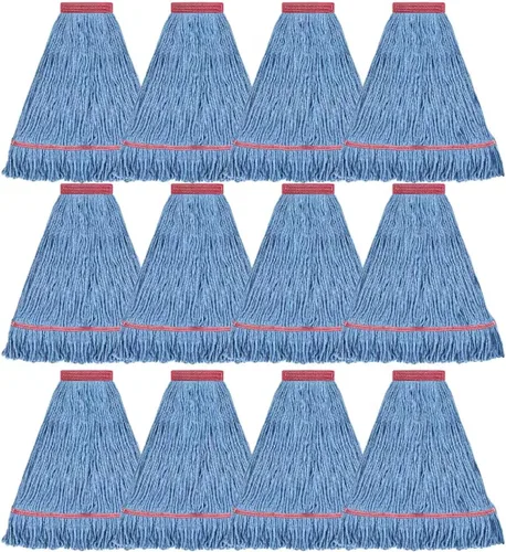 Vista 23 de Matthew Cleaning - Cabezal de trapeador de servicio pesado de 20 oz, repuesto comercial para limpieza general y de pisos, repuesto de cabezal de Azul