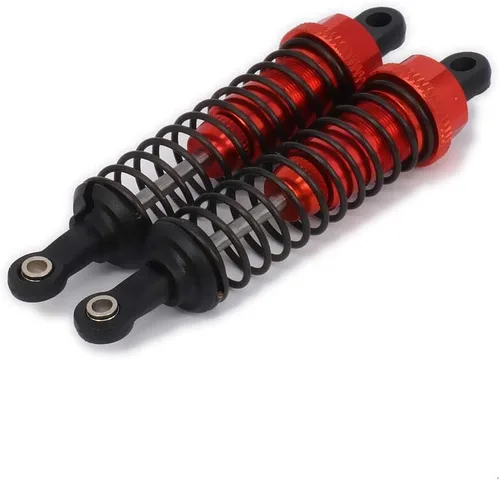 Vista 5 de Amortiguador de choque de aleación 4pcs Tipo relleno de aceite 2.756 in para RC Hobby Car 1/16 Buggy Truck (rojo)