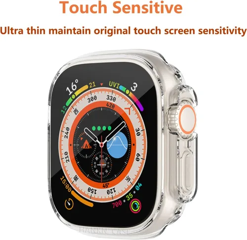 Vista 4 de HANKN Paquete de 2 fundas protectoras de pantalla de TPU suave de cobertura frontal completa para Apple Watch Ultra 3 2 1 de 1.732 pulgadas, fundas