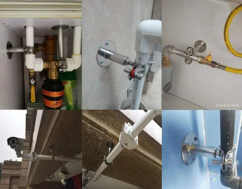 Vista 5 de Abrazadera Ajustable de Tubo de Acero Inoxidable - Soporte de Montaje en Pared/Techo para Tubo de 1 Pulgada (32mm), Soportes Resistente Antióxido