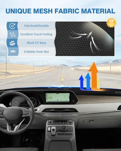 Vista 66 de FIILINES - Cubierta para tablero, accesorio para tablero de malla antideslizante, parasol sin reflejos y protector compatible con Toyota Tundra