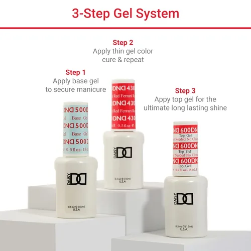 Vista 4 de DND - Juego de esmaltes de gel base y gel superior, esmalte base de gel UV/LED y capa superior sin limpieza, doble de esmalte de gel profesional