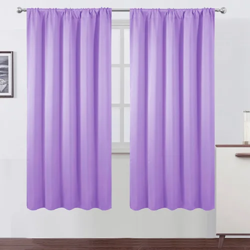 Vista 115 de LEMOMO Cortinas opacas grises, 52 x 84 pulgadas, juego de 2 paneles de cortinas opacas con aislamiento térmico para oscurecer la habitación