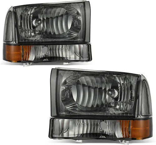 Vista 34 de oEdRo Conjunto de faros delanteros compatible con faros delanteros Accord 2003-2007, faro con carcasa cromada, reflectores ámbar, luces delanteras