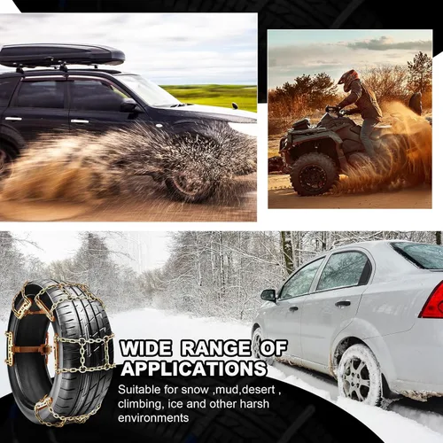 Vista 6 de Paquete de 20 unidades para vehículos completos, 4 neumáticos, cadenas de nieve ajustables para neumáticos de 215 a 11.220 in, ajuste rápido, fácil