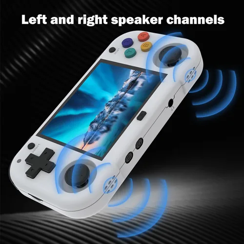 Vista 7 de XU Mini M Retro Handheld Game Consoles, 2.8 inch IPS Screen, Built-in 64G TF Card, with 2600 mAh Battery Life 6 Hours with Case Gray