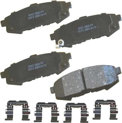 Vista 11 de Pastillas de freno traseras cerámicas Bendix Premium SBC1100 para Nissan Frontier 2024-2005, Xterra 2015-2005, Suzuki Equator 2012-2009