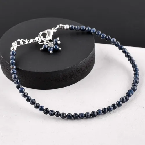 Vista 71 de Natural Gemstone Micro Round Beads Dainty Choker Bangle Bracelet, Handmade Jewelry for Women, Healing Chakra Crystals Silver Plated Chain 8 inch