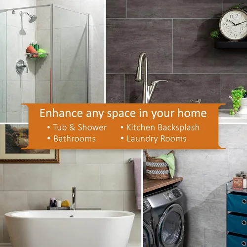 Vista 6 de Palisade Azulejos de Vinilo Entrelazados Impermeables para Pared/Salpicadero para Cocina o Baño en Pizarra Agrietada (Muestra de 4.5x11 pulgadas)