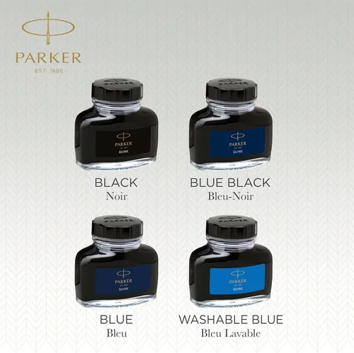 Vista 5 de Botella de tinta líquida para pluma estilográfica Parker, tinta QUINK negra, recarga de 57 ml para pluma estilográfica