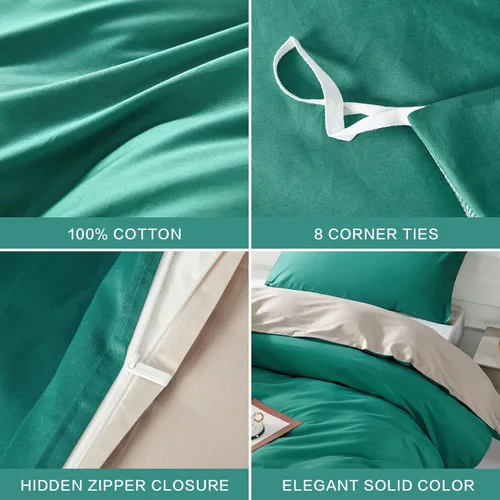 Vista 386 de SAPHREAS Juego de funda de edredón de algodón, tamaño King, a cuadros color gris oscuro y gris, geométrico, 3 piezas, 1 funda de edredón y 2 fundas