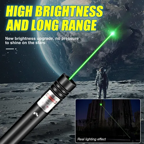 Vista 7 de Puntero láser de largo alcance 10000 pies de haz visible, puntero láser verde recargable USB de alta potencia para presentaciones