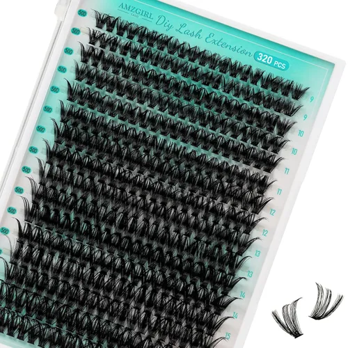 Vista 28 de Kit de racimos de pestañas 280 piezas, kit de extensión de pestañas 60D 80D, adhesivo y sello de pestañas impermeables, removedor de pestañas