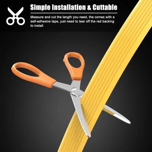 Vista 4 de MPOWRX Tira de transición de umbral antideslizante de madera a azulejo, tira de cubierta de borde de alfombra autoadhesiva, tiras de conexión