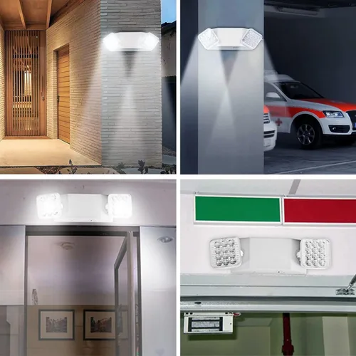 Vista 7 de 6 Pack Emergency Lights for Business, Commercial Emergency Lights with Battery Backup, Two Head Adjustable Emergency Lighting, LED Emergency Flood