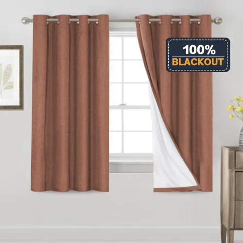 Vista 436 de Primitive - Cortinas opacas 100 % de lino texturizado natural para dormitorio, sala de estar, cortinas para ahorra energía, tela de arpillera