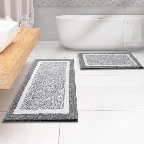 Vista 103 de OLANLY Alfombras de baño 30x20, tapete de baño de microfibra extra suave y absorbente, antideslizante, lavable a máquina, secado rápido, alfombra