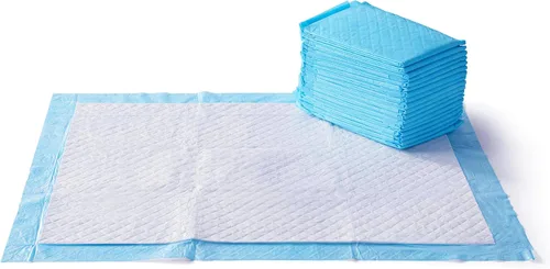Vista 8 de Amazon Basics Almohadillas absorbentes para cachorros extra grandes, a prueba de fugas, de secado rápido, 28 x 34 pulgadas, paquete de 50, azul